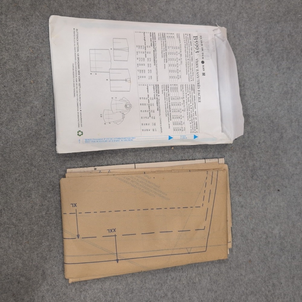 Butterick B5993 Misses Wrap Top Tunic Sewing Pattern Size ZZ L-XL-XXL Fast Easy - Picture 2 of 2